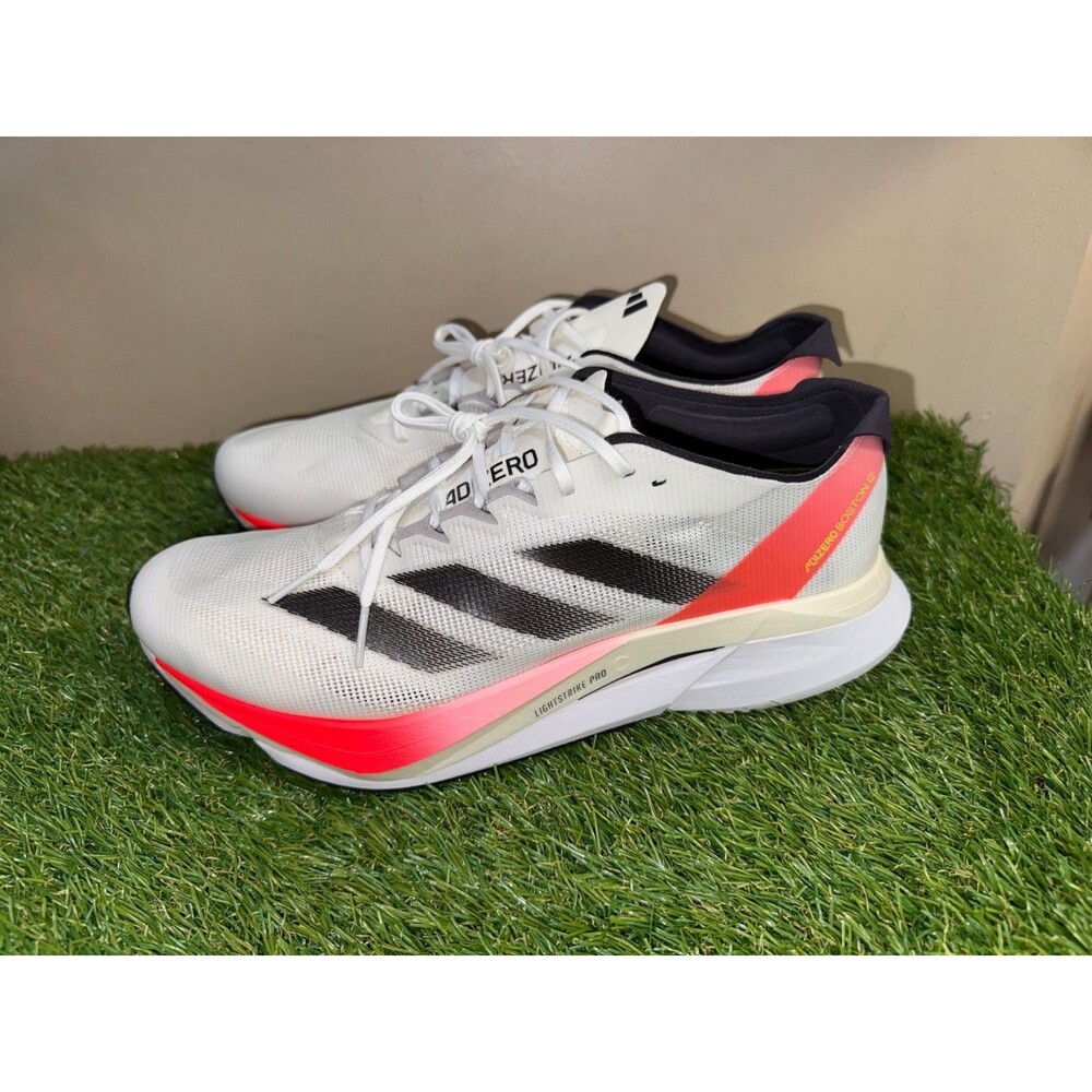 Men Size 9 Adidas Adizero Boston 12 Running Shoes White Black Red IF9210
